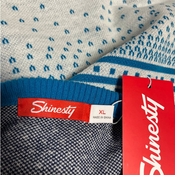 NWT Shinesty Samuel Adams Beer Ski Fair isle Holiday Sweater XL Unisex Oversized - Picture 4 of 7